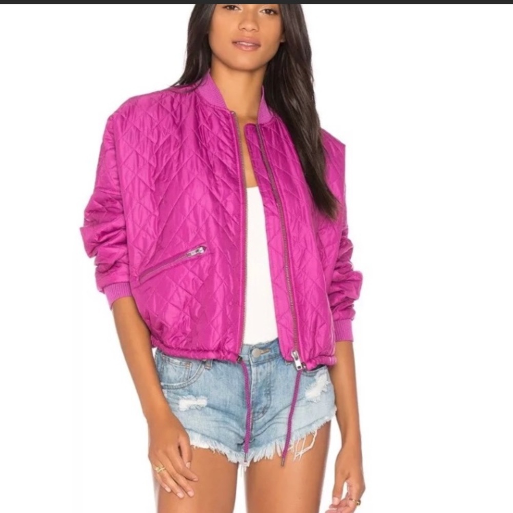 Free People Magenta Bomber